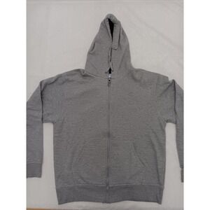 Champion Grey Full Zip Hoodie Men's Large Fleece Lined Athletic Comfort